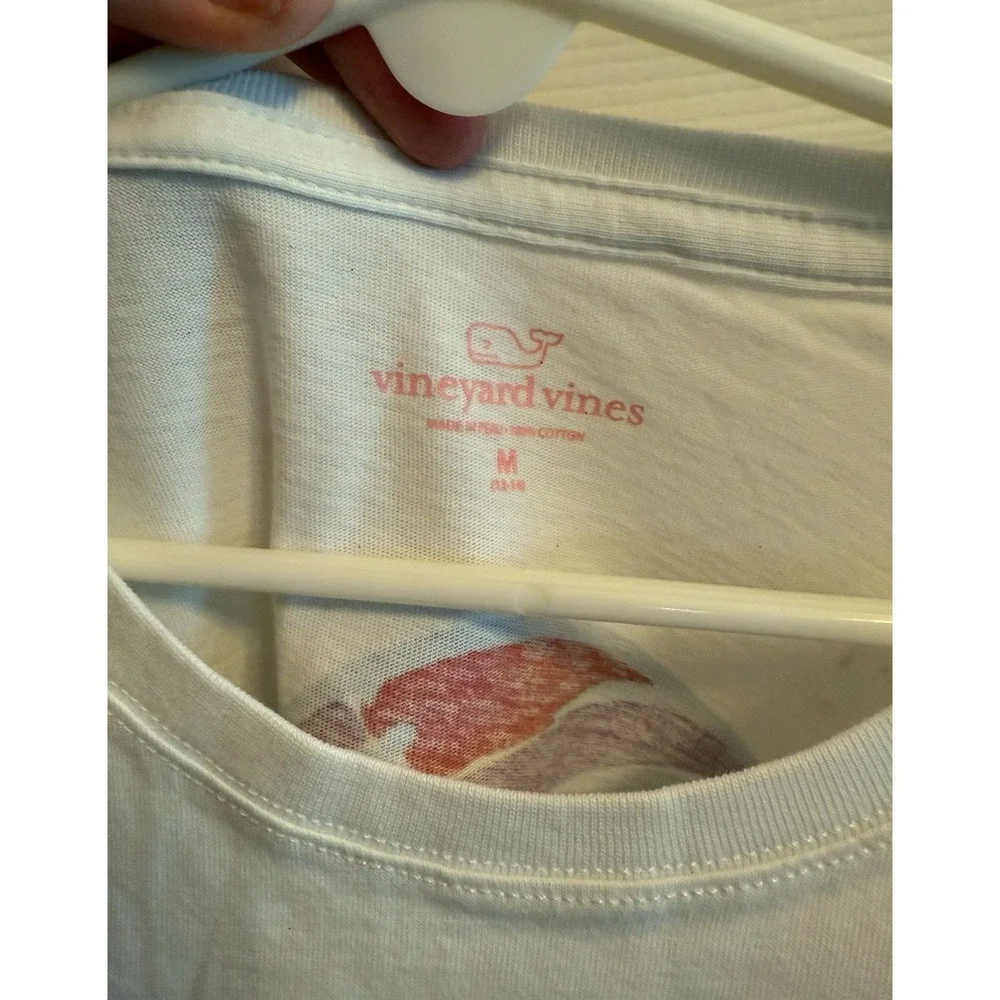 Vineyard Vines Girls' Glitter Elf Whale Long Sleeve White Tee Youth Medium 12-14 - Picture 3 of 4